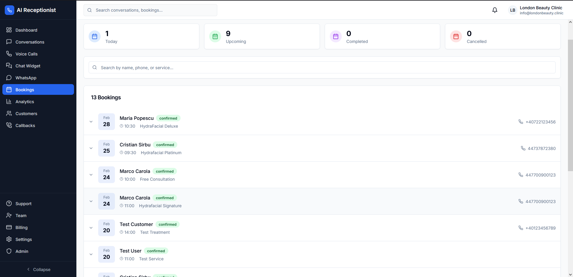 Gestionare Rezervari